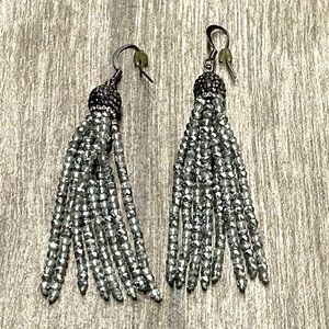 Silver crystal and hematite earrings